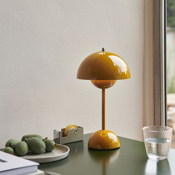 Flowerpot VP9 Portable Table Lamp, mustard, &Tradition