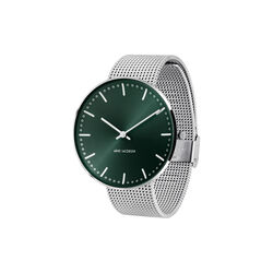 City Hall armbåndsur, evergreen/steel, Arne Jacobsen Watches