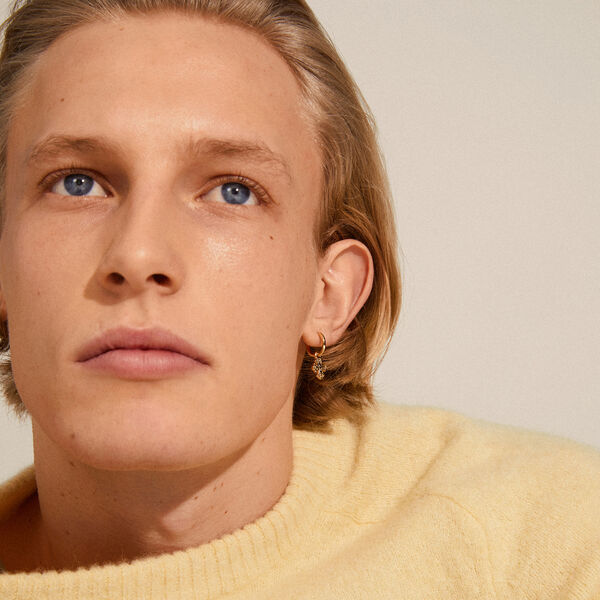 DAGMAR Huggie &Oslash;reringe, gold plated, Pilgrim