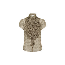 LiljaSZ Crinkle SS Shirt, dark earth flower paper, Saint Tropez