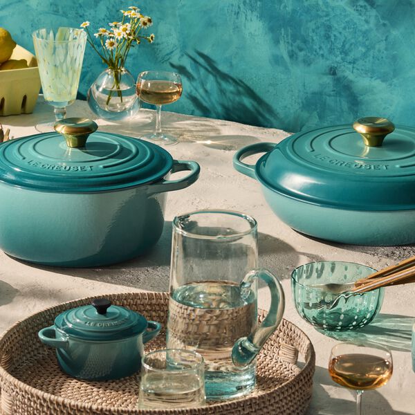 Signature rund st&oslash;bejernsgryde &Oslash; 24 cm, bleu riviera, Le Creuset