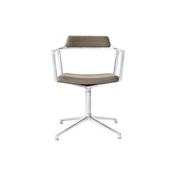 VIPP452 Swivel Chair with Gliders, dark sand/polished aluminium, Vipp