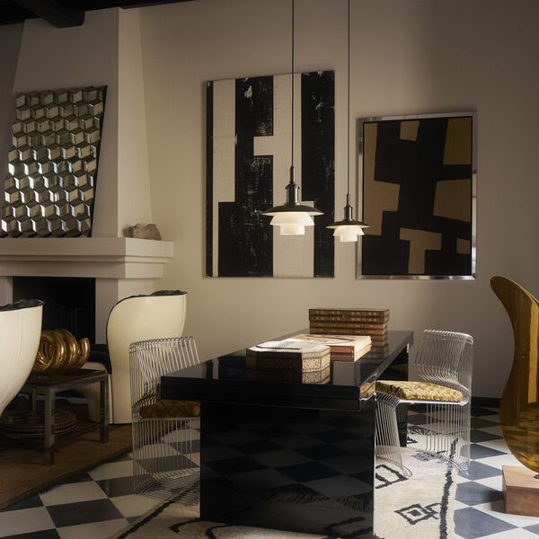 PH 3/3 pendel, aged brass/opal glass, Louis Poulsen