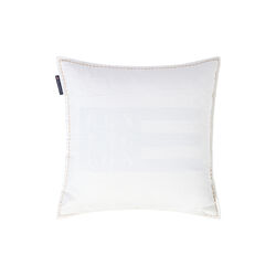 Embroidered Pillow Cover, white/green/white, Lexington