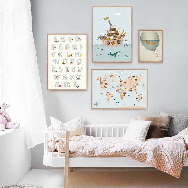 Verdenskort med dyr plakat, ViSSEVASSE