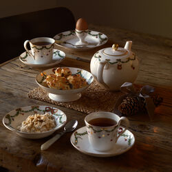 Stjerne Riflet Jul dyb tallerken &Oslash; 17 cm, Royal Copenhagen