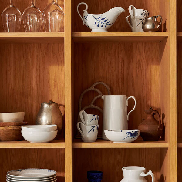 Blå Mega Riflet oval skål, Royal Copenhagen