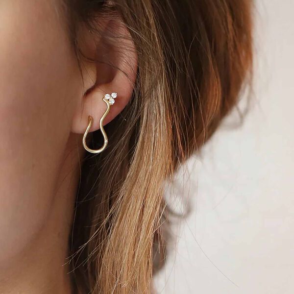 Fryd Wave diamant &oslash;restik H&oslash;jre, guld/diamant, Ro Copenhagen