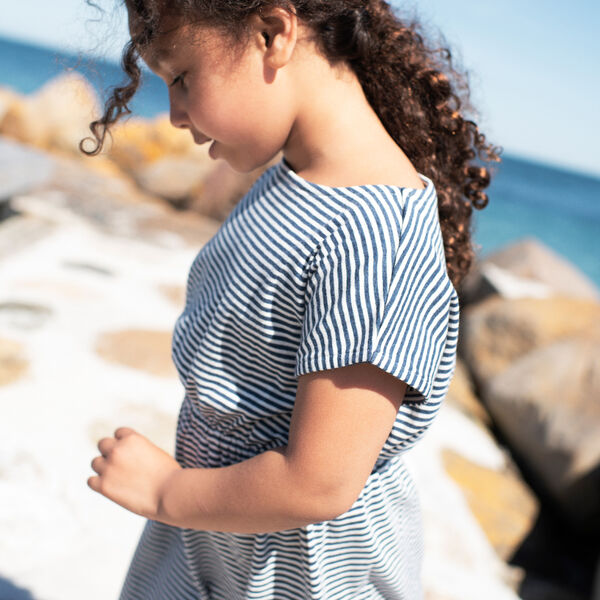 Beach Dress Stripe, navy/offwhite, Serendipity