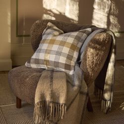 Checked Pillow Cover, olive/oat, Lexington