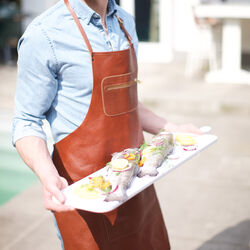 Zipper læderforklæde, classic brown, Dutchdeluxes