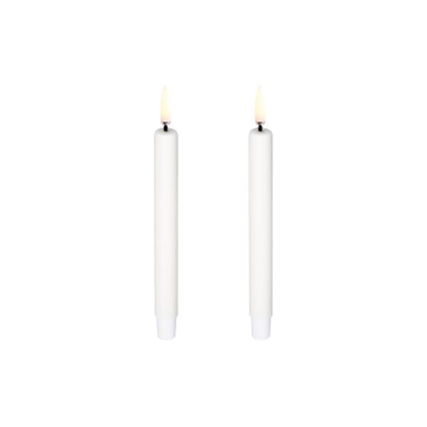 LED Mini Taper Candle 14 cm 2 pcs, nordic white, Uyuni Lighting
