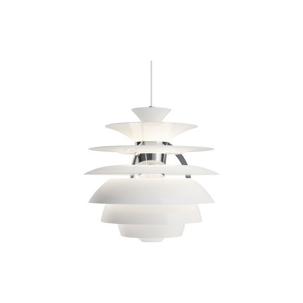 PH Snowball pendel, white/high lustre chrome plated, Louis Poulsen