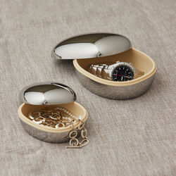 Superellipse Smykkeskrin Stor, blankt st&aring;l, Piet Hein