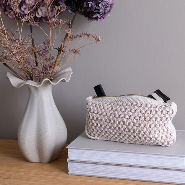 Strikket Clutch Multi, beige-rose-brown Strikket Clutch Multi, beige-rose-brown, By LOHN