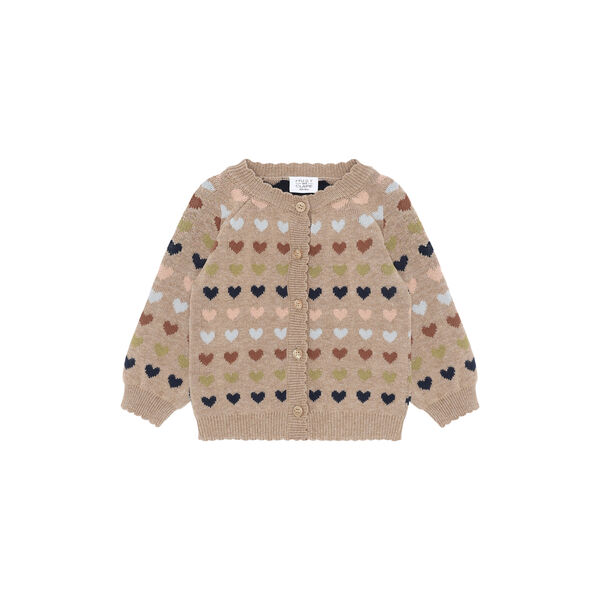 Hccilja Winter Heart Cardigan, biscuit Hccilja Winter Heart Cardigan, biscuit, Hust & Claire