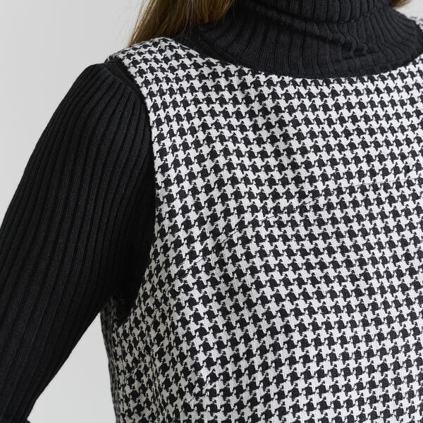 Chesu &aelig;rmel&oslash;s kjole, black/ivory pepita, BITTE KAI RAND