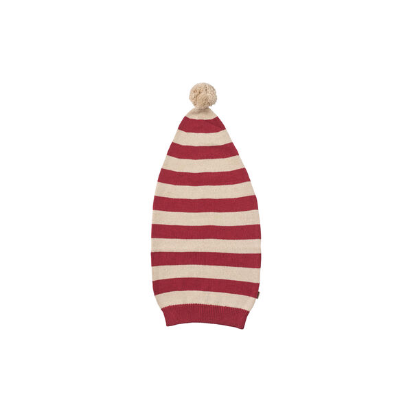 Knitted Christmas Hat, red christmas stripe, Wheat