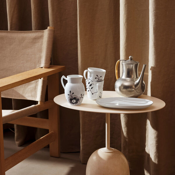 Hvid Riflet aflangt fad 37 cm, Royal Copenhagen