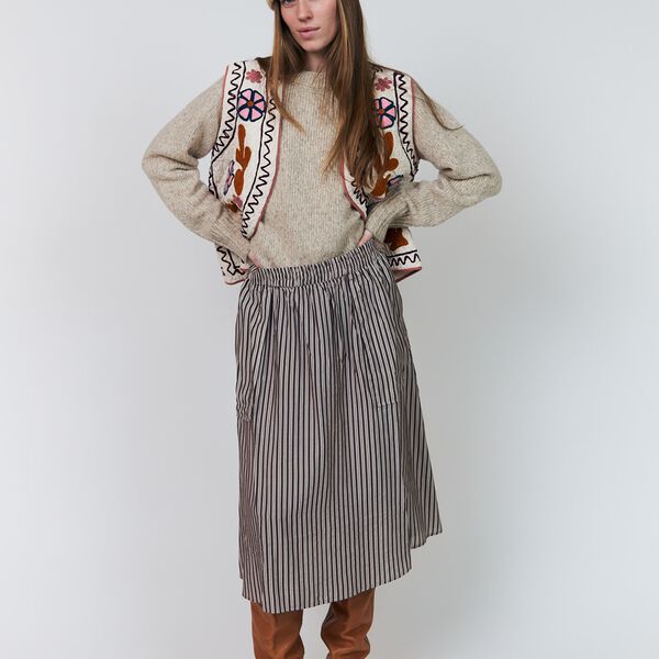 AkaneLL Midi Skirt, beige, Lollys Laundry