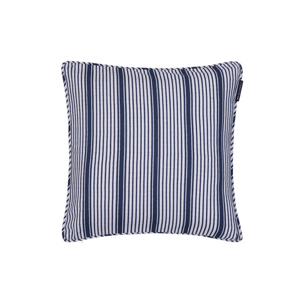 Icons Classic Striped Organic Cotton Twill Pillow Cover, white/navy, Lexington