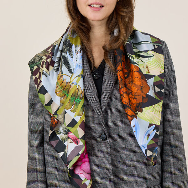 DECOUPAGE Tørklæde, light blue, Bella Ballou