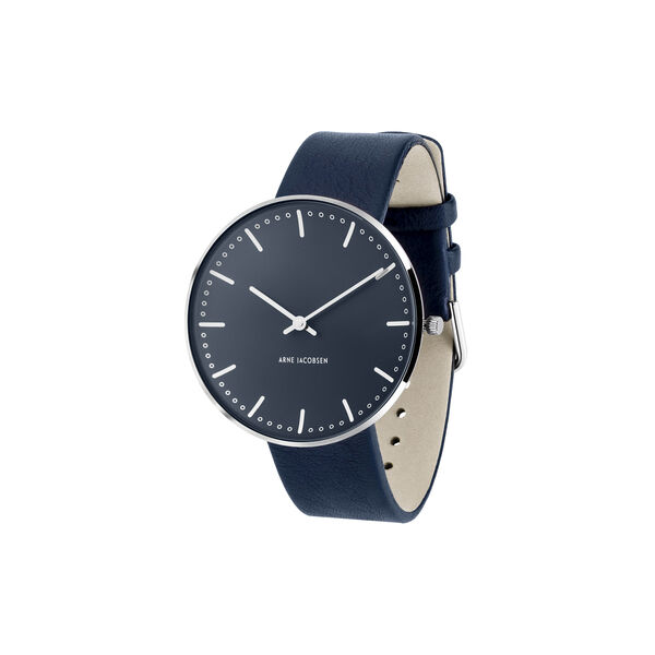 City Hall armbåndsur, oxford blue/steel/oxford blue, Arne Jacobsen Watches