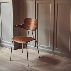 VL118 s&aelig;depolstret stol, Savanne 30322/eg/sort, VERMUND