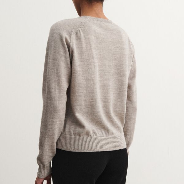 Raw Wool Light Sweater, oat melange, FUB