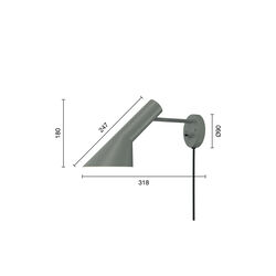 AJ væglampe, warm grey, Louis Poulsen