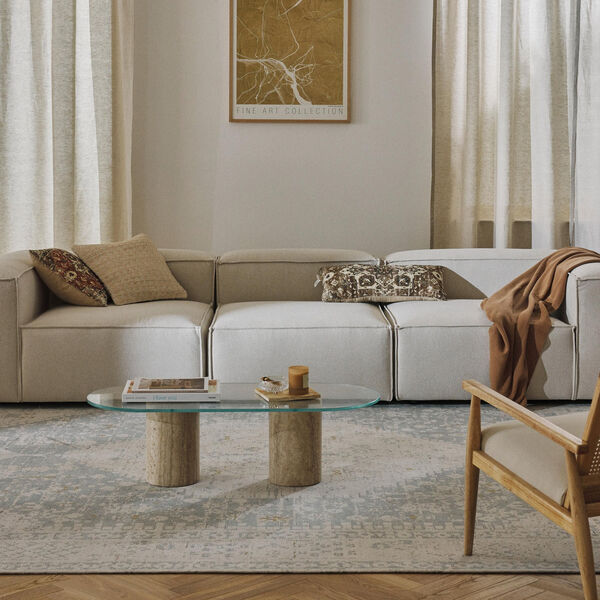 Lennon modulær 4-pers. sofa, vævet off white, Westwing Collection