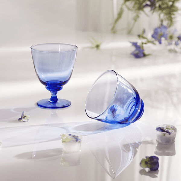 Flow vandglas, mørk blå, Holmegaard