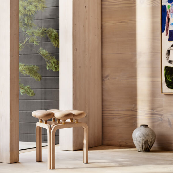 JU01 Utzon skammel, white oiled beech, Fritz Hansen