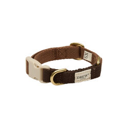 Bl&oslash;dt & Justerbart hundehalsb&aring;nd, chocolate, Drew's Dogwear