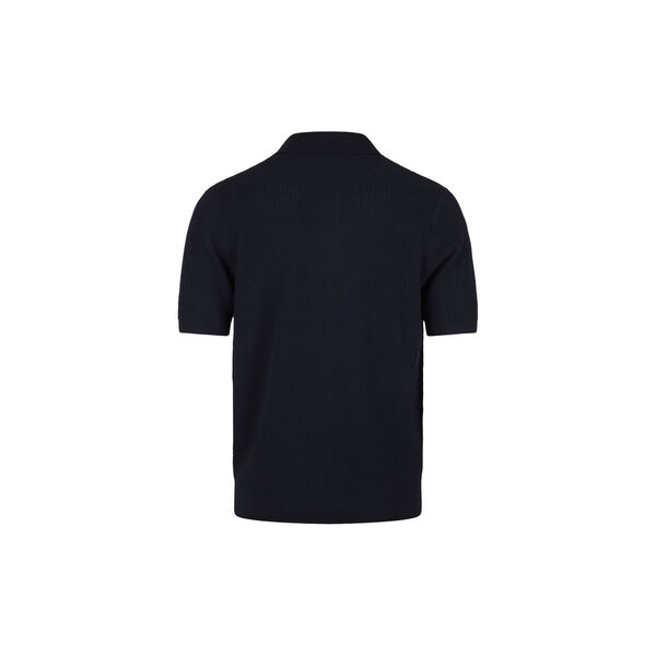 Polo Shirt Knitted Crochet Hemp / Supima Cotton, navy, Stenstr&ouml;ms