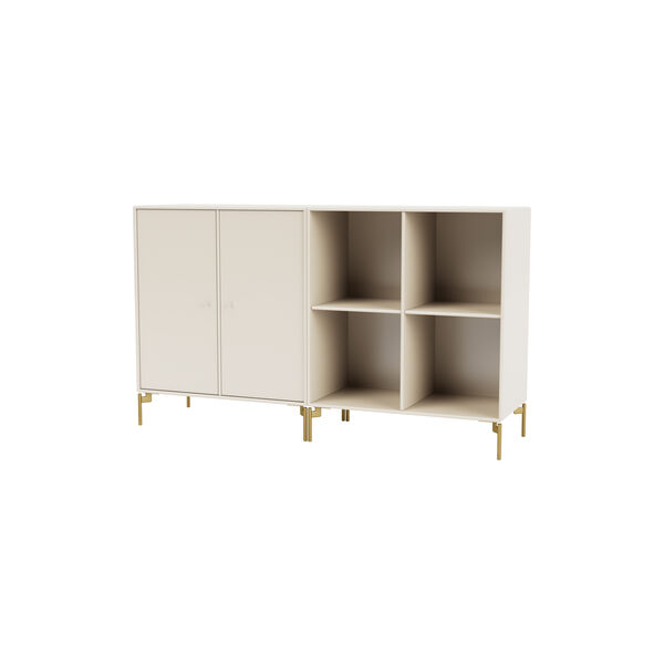 PAIR klassisk sk&aelig;nk med ben i messing, 158 oat, Montana Furniture