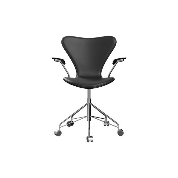 Serie 7&trade; 3217 forsidepolstret kontorstol, Essential black, Fritz Hansen