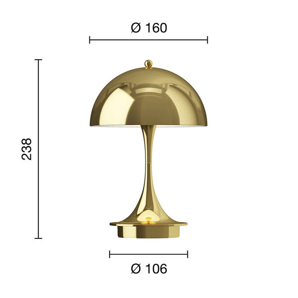 Panthella 160 Portable bordlampe, brass metallised, Louis Poulsen