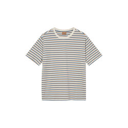 MMGDiaz Stripe O-SS Tee, ecru, MOS MOSH Gallery