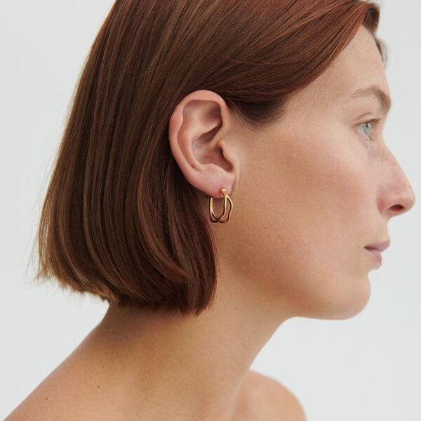 Stream&nbsp;Hoops, forgyldt, Pernille Corydon Jewellery