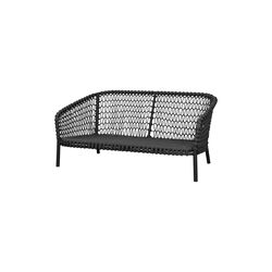Ocean large 2-pers. sofa, dark grey, Cane-line