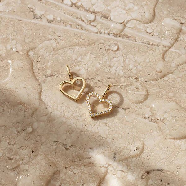 Symbols Open Heart diamant vedh&aelig;ng, guld/diamant, Ro Copenhagen