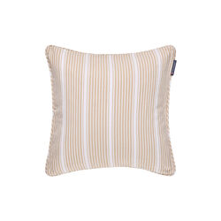 Icons Classic Striped Organic Cotton Twill Pillow Cover, beige/white, Lexington
