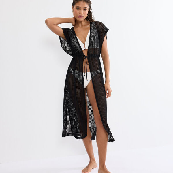 Beach MyWear Crochet Kimono, black, Triumph
