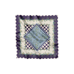 Purple Flower Dot Checker silket&oslash;rkl&aelig;de, Flora Danica Denmark