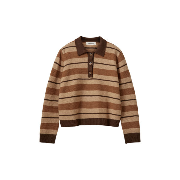 STORMASW STRIPED KNIT POLO, brown melange, Sofie Schnoor