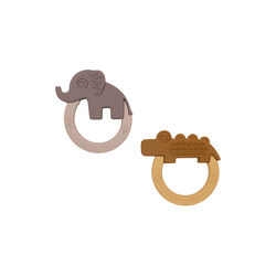 Deer Friends 2-pak bidelegetøj, mustard/powder, Done by Deer