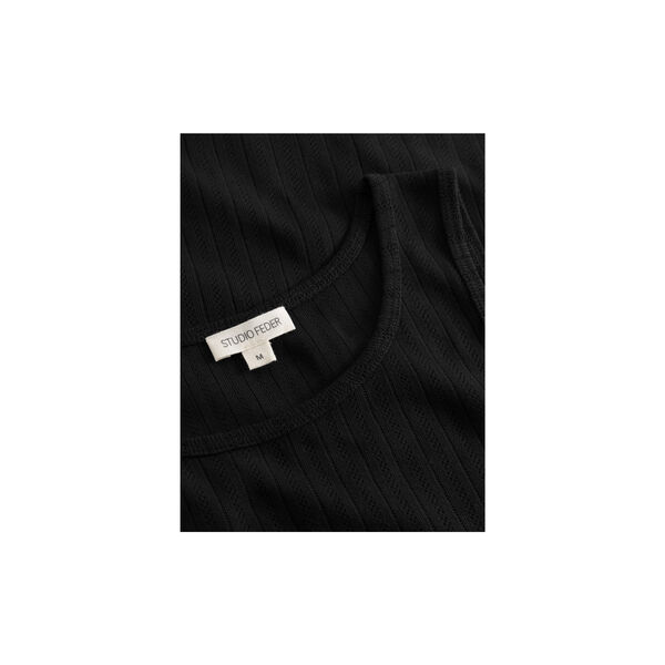 Irene pointelle top, black, Studio Feder