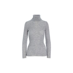New wool rullekrave sweater, grey melange, BITTE KAI RAND