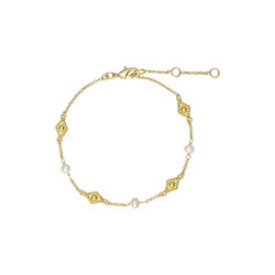 Hailey armb&aring;nd med diamantformede vedh&aelig;ng, forgyldt, Pure by Nat